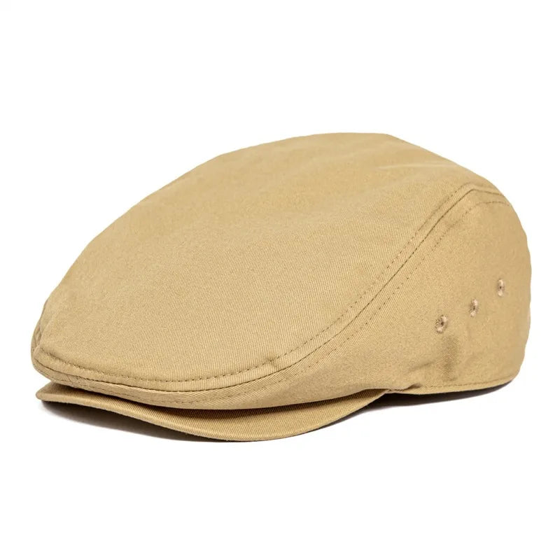 JANGOUL Summer Airhole Flat Cap Men Cotton