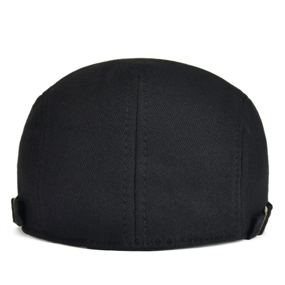 VOBOOM 100% Cotton Men Black Flat Ivy