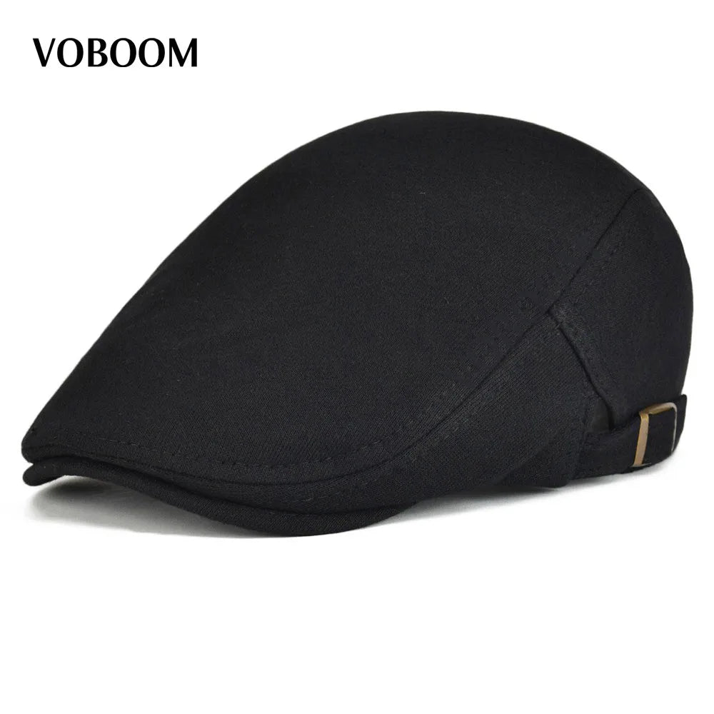 VOBOOM 100% Cotton Men Black Flat Ivy