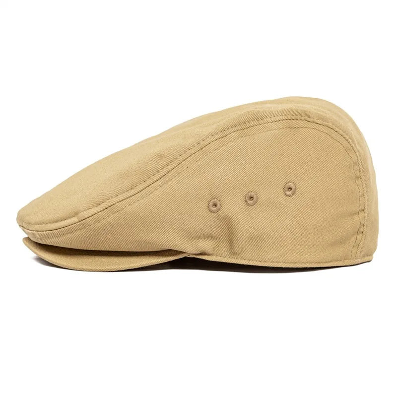 JANGOUL Summer Airhole Flat Cap Men Cotton