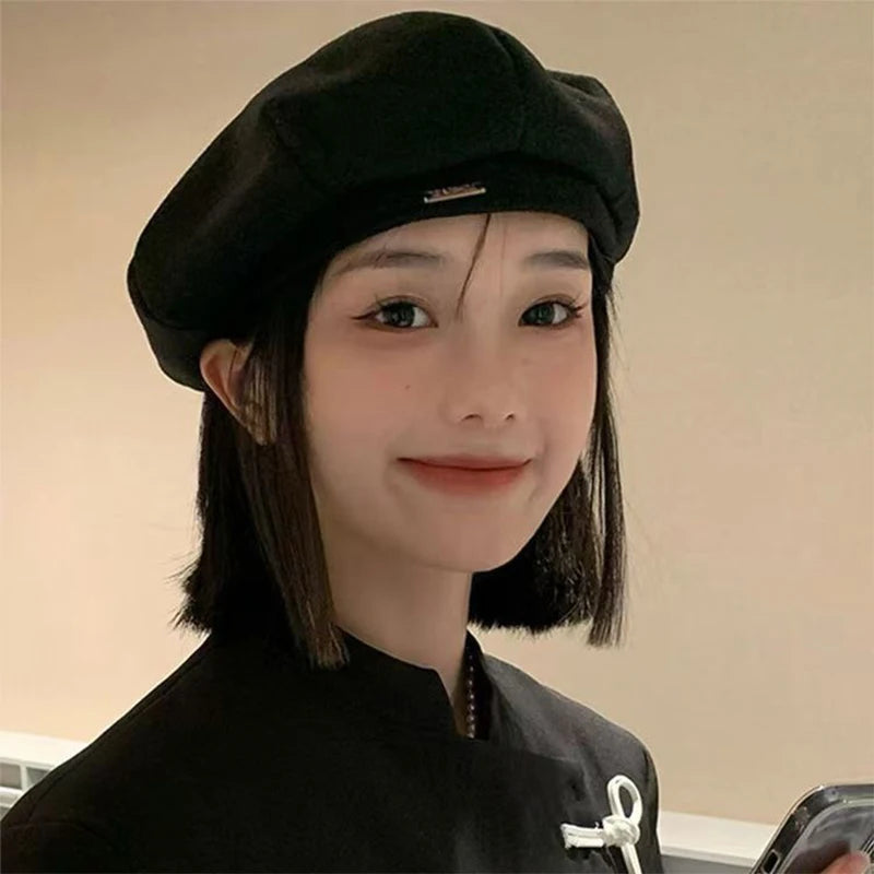 Solid Color Women Berets Korean Fashion Retro